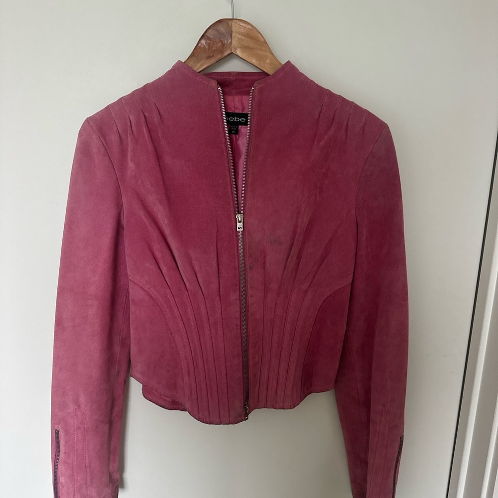 Vintage Bebe Women's Pink Leather Jacket